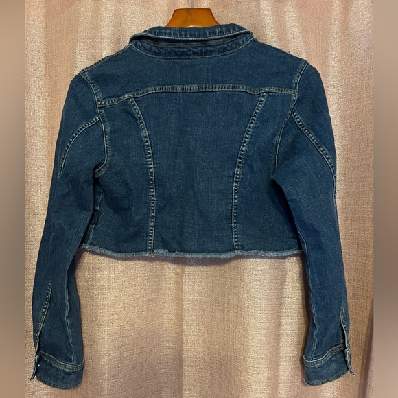 NWT Slink Jeans Fray Cropped Jean Jacket Women’s Size Small Blue Never worn. - Picture 5 of 8